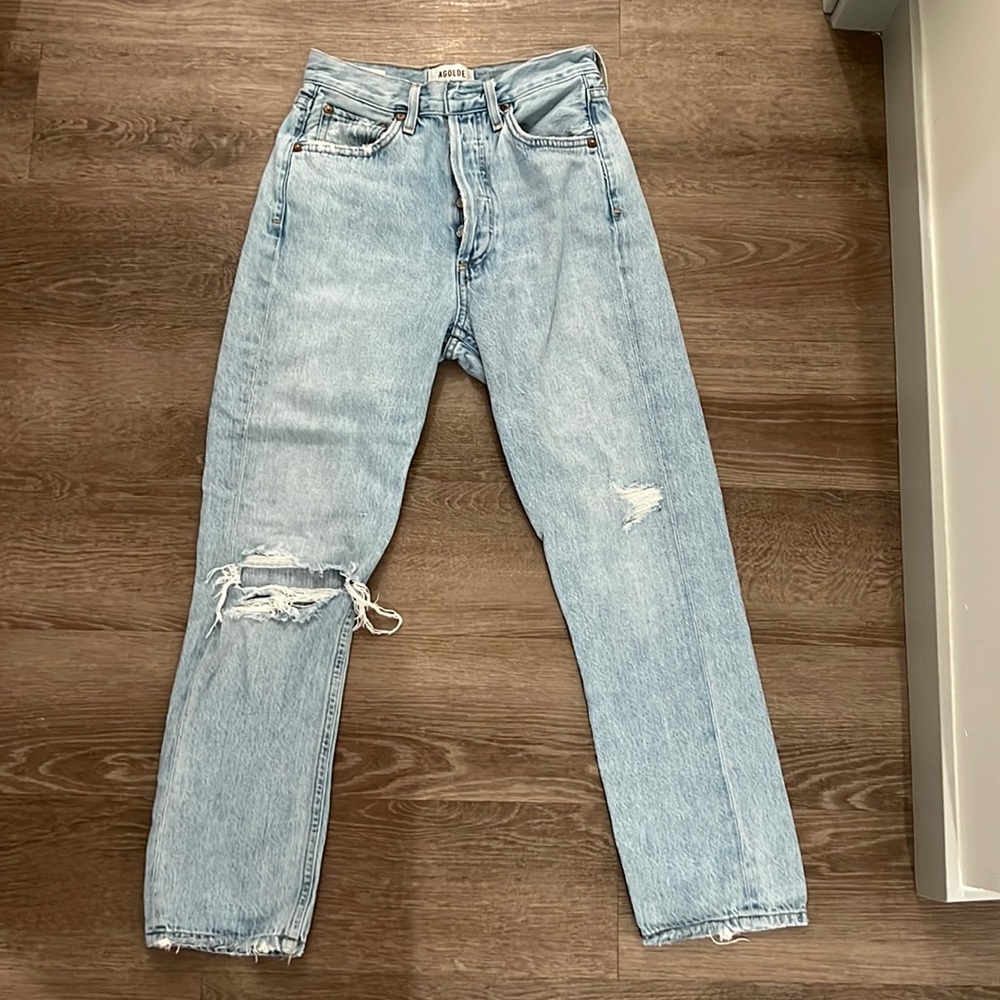 Agolde Light Blue Distressed Jeans